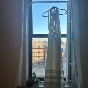 Free People embroidered halter maxi dress